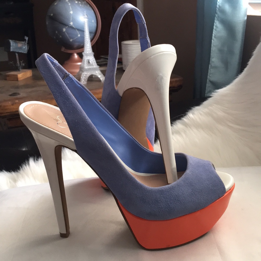 Jessica simp pump heels open toe sz 7b